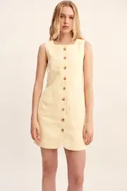 EMMA BUTTON DOWN DRESS - DUSTY CITRON