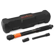 1/4" Drive Click Torque Wrench Ratchet Socket with Adaptor Extension - 3 Piece Set
