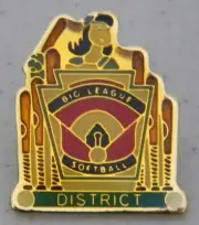 (SET OF 10) BIG LEAGUE SOFTBALL DISTRICT HAT / LAPEL PINS NEW IN PACKAGE