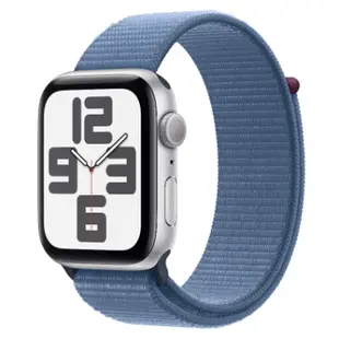 Apple Watch SE GPS 44mm 銀色鋁金屬錶殼 智能手錶 配冬日藍色運動手環 MREF3ZP/A 香港行貨