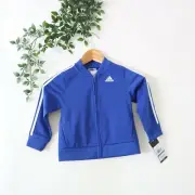 NEW Adidas Zip Front Tri Strip Track Jacket 24M Blue