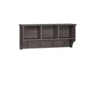 Riverridge Home Coat Rack 14"Hx31.63"Wx9.38"D Modern 4-Hooks Weathered Woodgrain
