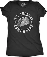 [Crazy Dog T-shirts] Womens Tacos Shirts Funny Mexican Tees with Tacos and Cervezas Cool Vintage Graphic Tees with Cute Sayings