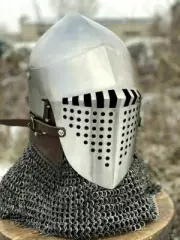 18 Gauge HMB Steel Medieval Rao Bascinet Helmet Knight Viking Helmet Normal,