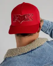 [Fox] Fox Men's Ellipsoid Flexfit Cap in Chili Red Size Large/XL L/XL Chili Red