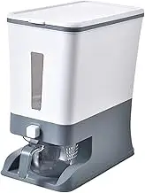 Rice Bucket with Measuring Cup 10kg Easy Refill Dampproof Rice Container with Lid & Visual Window, Multi-Purpose for Ceral, Bean, Grain & More, Storage