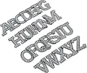 FIXOSHEE 26Pcs Iron Letters Glitter Rhinestone Alphabet Patches for DIY Clothing Hats Backpacks Crafts Durable Nonwoven Fabric Applique for Creative Projects