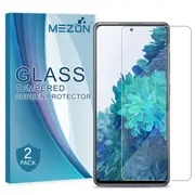 [2 Pack] Samsung Galaxy S20 FE Tempered Glass Crystal Clear Premium 9H HD Screen Protector by MEZON – Case Friendly, Shock Absorption (S20 FE, 9H)