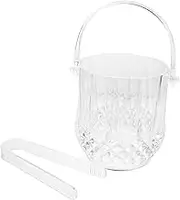 1 Set Transparent Ice Storage Bucket with Handle Luxury Pattern Design for Parties and Home Use for Wine and Beer Cooling and Leak Resistant Ice Bin