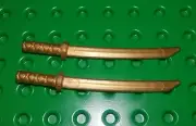 *NEW* Lego Gold Ninja Samurai Swords Weapons Ninjago Minifigures Figs 2 pieces