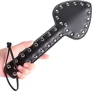Heart Spanking Paddle, 12.6 Inch Faux Leather Paddle Adult BDSM Studded Paddle Cosplay Spanking Paddle SM Costumes Accessories
