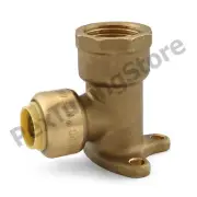 3/8" Sharkbite Style Push-Fit x 1/2" FNPT Lead-Free Brass FNPT Drop Ear Elbow