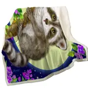 Wildlife Cute Animal Art Moonlight Raccoon Throw Blanket