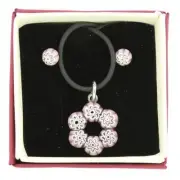 GlassOfVenice Murano Glass Millefiori Necklace and Earrings Set - Purple