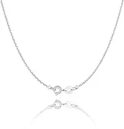 [Jewlpire] 925 Sterling Silver Chain Necklace Chain for Women Girls 1.1mm Cable Chain Necklace Upgraded Spring-Ring Clasp - Thin & Sturdy - Italian Quality 16/18/20/22/24 Inch