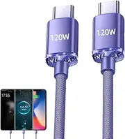 Type C Splitter Charging Cable, 2 in 1 USB C Cable Splitter, for Data Transfer and Fast Charging