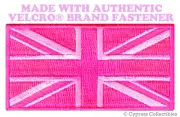 UK PINK FLAG PATCH UNION JACK Great Britain ENGLAND w/ VELCRO® Brand Fastener