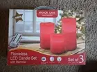 Manor Lane Flameless LED Candle Set W/Remote Red