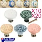 10/20X Ceramic Door Handle Knobs Furniture Drawer Cabinet Cupboard Wardrobe Pull