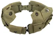 WWII U.S. Army M1923 M1 Garand Rifle 10 Pocket Canvas Belt OD GREEN