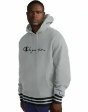 NWT Champion Mens Reverse Weave Hooded Sweatshirt( Gray,Medium)