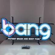 Bang Energy Neon Beer Sign LARGE Bar Lights LED Man Cave Garage Sign Glowing NEW
