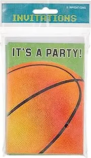 Amscan Basketball Fan Folded Invitations 8 Pieces