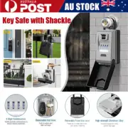 LED 4 Digit Combination Key Safe with Shackle Home Security Large Key Lock Box