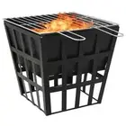 2-in-1 Fire Pit and BBQ 34x34x48cm Steel Terrace Fireplace Patio Heater vidaXL