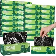 Harloon 6000 Counts Dog Poop Waste Bags 30 Rolls 12 x 8 Inches Extra Thick Strong Leak Proof Dog Waste Bags Disposable Bulk Universal Doggy Roll Waste Bags for Puppy Outdoor Walking Travel (Black)