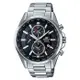 【CASIO】卡西歐 EDIFICE 藍寶石鏡面 世界時間 鋼錶帶男錶 EFB-302JD-1A 黑/銀