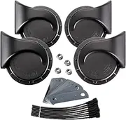 FARBIN 4pcs Loud Train Horn for Truck Car, Super Loud Car Horns 12v Waterproof Auto Horns, Electric 12V High and Low Tone Horn Raging Sound (Two pairs of horn, 12v)