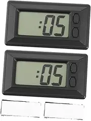 Alipis 2Pcs Durable Electronic Clock Simple Digital Car Desk Clock with Calendar Display for Home Office Camping More Easy to Read Screen