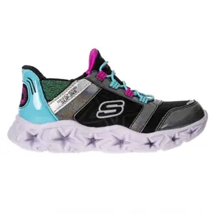 SKECHERS GALAXY LIGHTS 童鞋 大童 慢跑 燈鞋 瞬穿舒適科技 黑水藍303701LBKMT