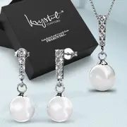 Boxed Lustrous Set Embellished with SWAROVSKI® Crystals