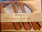Brandani Italy Cheese Knife Set 3 pieces with Acacia Wood cutting board - NEW