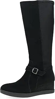 [Dansko] Shelia Wedge Boot for Women - Durable Waterproof Leathers and Leather-Stacked Heel - Buckle Detail and Tall Shaft for Seasonal Style