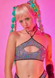[Roma] Prismatic Halter Top