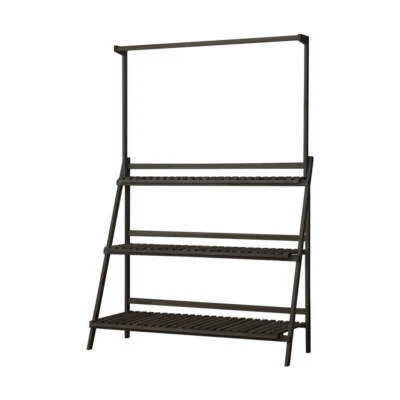Livsip 3 Tier Plant Stand Flower Pot Shelf Wooden Black