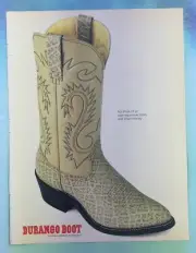 vintage 1980s magazine print ad DURANGO Boots mancave bar decor