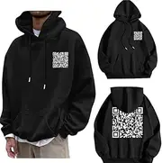 [Generic] Funny Fu Qr Code Hoodie Qr Code Hoodie Funny Scannable QR Code Unisex Casual Sweatshirt