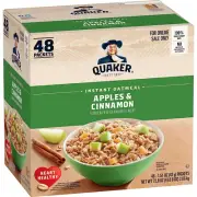 Quaker Instant Oatmeal, Apples and Cinnamon, Individual Packets (48 Count of 1.