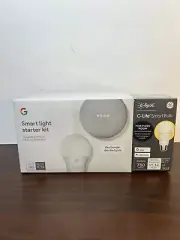 Google Smart Light Starter Kit Google Home Mini GE C-life Smart Bulb New