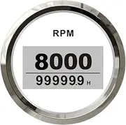 SKMWLMRAJ 85MM Gasoline Diesel Engine Tachometer 3000RPM 4000RPM 6000RPM 8000RPM with Hourmeter Boat Truck Car RV Waterproof Automobile Tachometer(8K-WS)