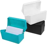 SEWACC 1 Set Index Card Storage Box Organizer with Blank Lined Cards Multi Purpose Case for Home Office Recipes Flashcards and Addresses
