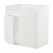 METOD base cab f HAVSEN double bowl sink, white/Stensund white, 80x60x80 cm