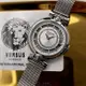 VERSUS VERSACE 凡賽斯女錶 36mm 銀圓形精鋼錶殼 銀色鏤空, 中二針顯示, 透視錶面款 VV00020