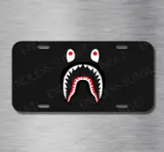 JDM Fighter Jet Face Bape Street Racer Tuned Funny License Plate Front Auto Tag