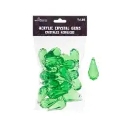 Mega Crafts - 1/2 Pound Acrylic Decorative Ice Rock Teardrops - Green