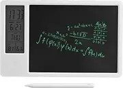 LCD Writing Tablet, Electronic Board Drawing Pad, 10 Inch Rechargeable Erasable Electronic Doodle Board with Digital Clock Calendar for Office Business Home (White)